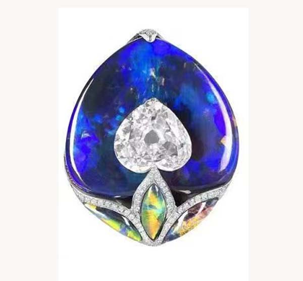 A heart-shaped white diamond